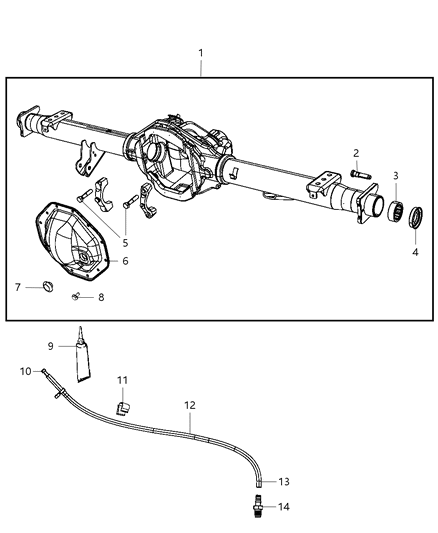 2008 Dodge Ram 1500 Housing Rear Axle Diagram for 68000606AA