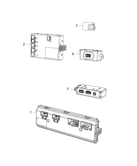 2009 Dodge Durango Media Center Hub Hdmi USB & Auxiliary Diagram for 68229844AB
