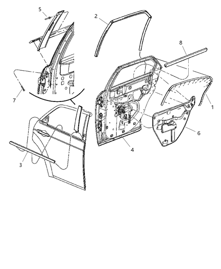 Water Shield Rear Door Diagram for 5065170AF