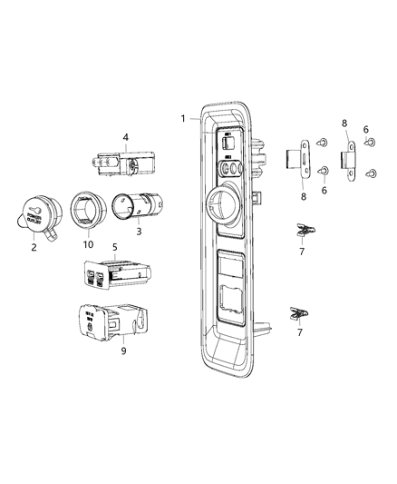 USB Portion Media Hub Dual USB Charging Portion Diagram for 68145567AA