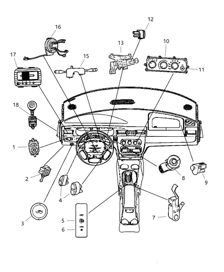 1998 Dodge Grand Caravan Switch Remote Radio Diagram for 4608828AA