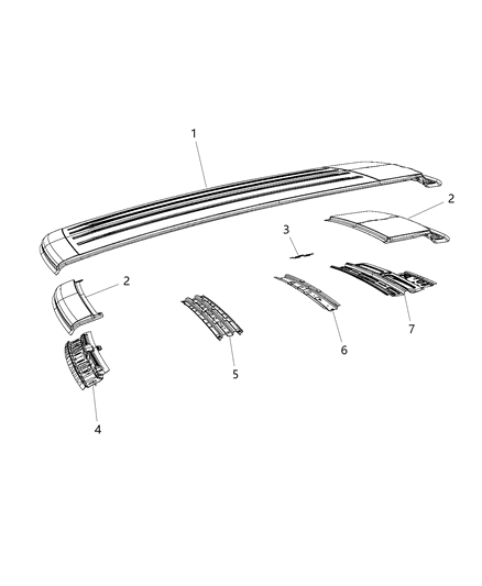 Header Roof Rear Diagram for 68246257AA