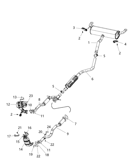 Resonator And Pipe Exhaust Diagram for 68185925AC
