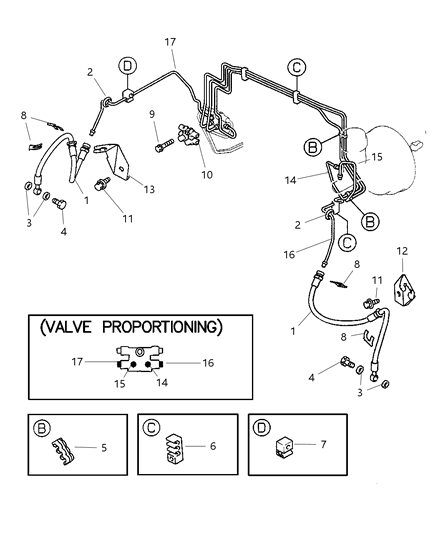 2015 Jeep Patriot Clip Brake Line Diagram for MR249620