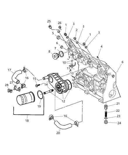 2022 Ram 1500 Classic Valve Oil Pressure Relief Diagram for 5066816AA
