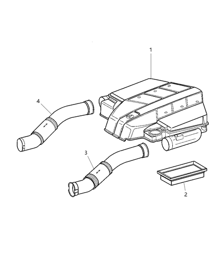 2002 Dodge Durango Element Air Cleaner Diagram for 5098424AA
