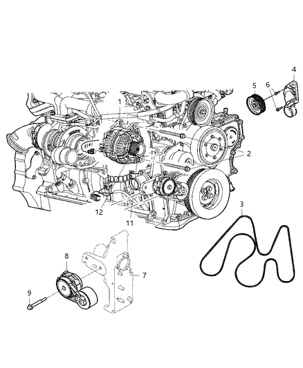 2007 Dodge Ram 3500 Generator Engine Diagram for 56028732AD