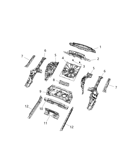 1991 Dodge Ram 50 Reinforcement Sill Diagram for 68458232AA