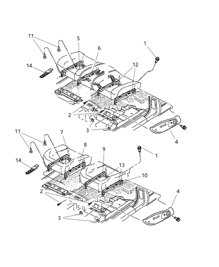 Sensor Seat Position Diagram for 56054036AA