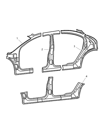 2015 Ram C/V Panel Package Bodyside Aperture Rear, Driver Side Diagram for 5003773AC