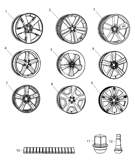 Wheel Aluminum Diagram for 1UW00KDRAA