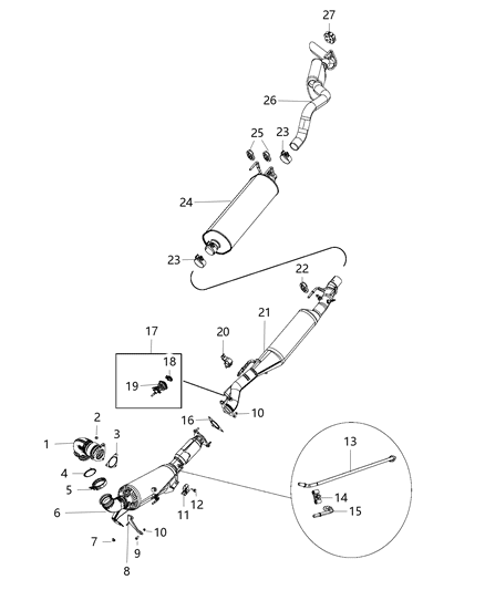 2009 Jeep Liberty Pipe And Converter Exhaust Diagram for 68262284AB