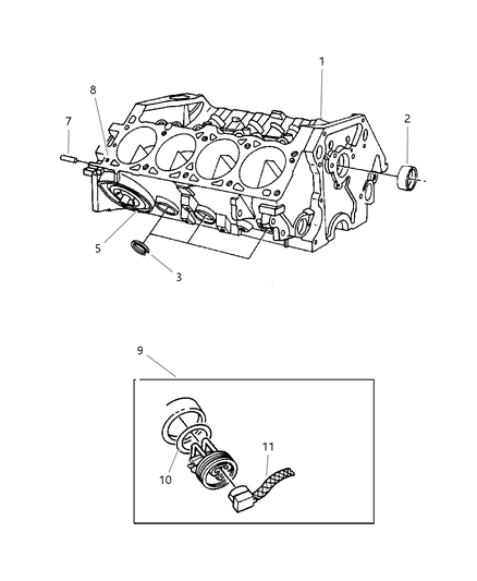 2005 Chrysler PT Cruiser Block Short Diagram for 4899205AB