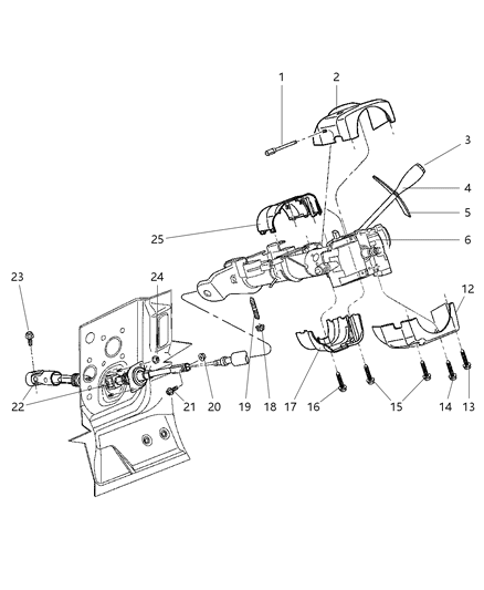 2000 Dodge Durango Shroud Lock Housing Diagram for DH69LAZAC
