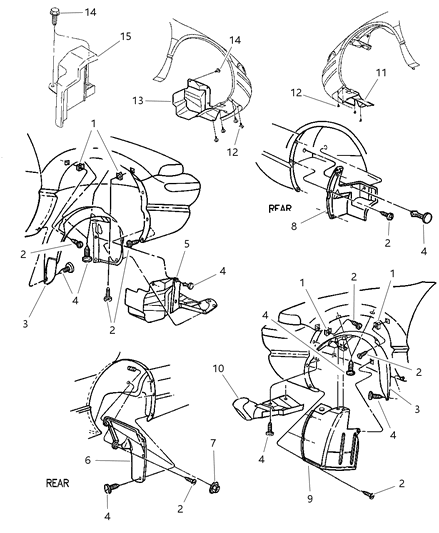1997 Dodge Stratus Shield, Engine Compartment Splash (Left) Diagram for 4696921