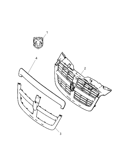 2017 Ram ProMaster 3500 Molding Hood Diagram for 68020895AA