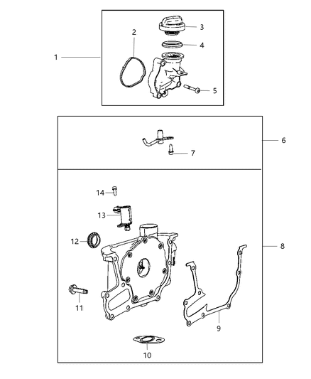 2001 Chrysler Town & Country Seal Oil Fill Housing Diagram for 68100291AA