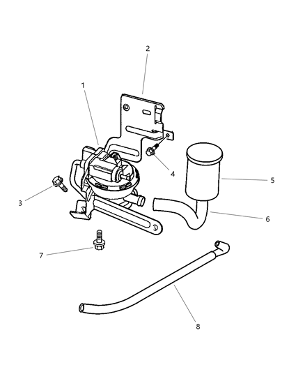1987 Dodge D150 Hose Leak Detection Pump Diagram for 4854195