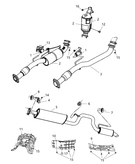 Muffler Exhaust Diagram for 52129437AE