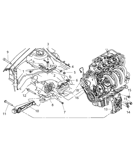 Isolator Engine Mount Diagram for 4668930AB