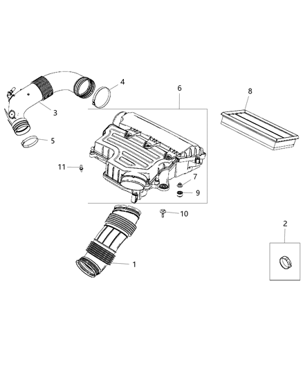 2001 Chrysler Prowler Air Cleaner Diagram for 68431692AA
