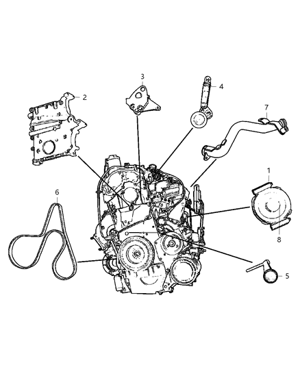 2005 Chrysler PT Cruiser Generator Engine Diagram for 5080464AB