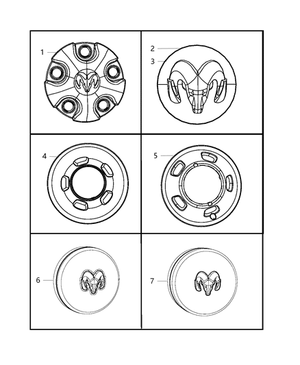 1999 Chrysler LHS Cover Wheel Wheel Skin Diagram for 52106937AA