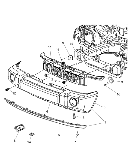 Bracket Fascia Diagram for 55156974AE