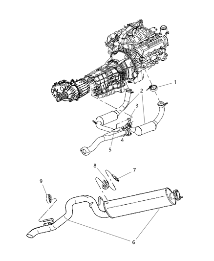 Pipe And Converter Exhaust Diagram for 52128599AG