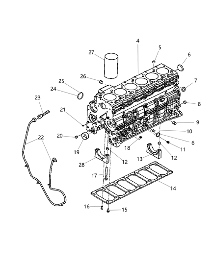 1995 Chrysler LHS Plug Expansion Intake Side Bottom Cylinder Block Rail Diagram for 4429955