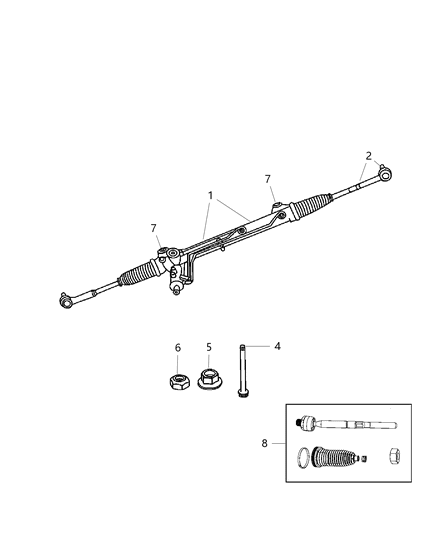 Gear Rack And Pinion Diagram for 52124600AA