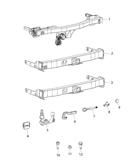 Hitch Trailer Diagram for 68248542AB