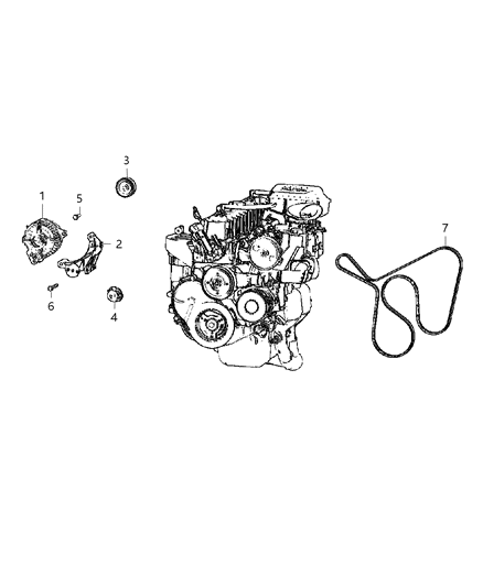 2002 Jeep Grand Cherokee Belt Accessory Drive Diagram for 4854033AB