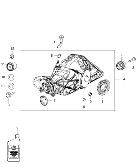 Differential Rear Axle Diagram for 68060038AC