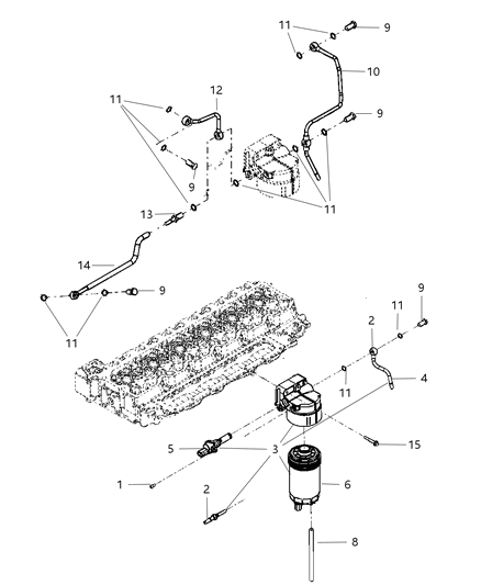 2008 Dodge Ram 3500 Tube Fuel Supply Diagram for 68026997AA