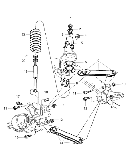2001 Dodge Ram 3500 Shock Absorber Package Suspension Front Diagram for 4897464AC
