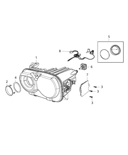 Headlamp Diagram for 68233213AC