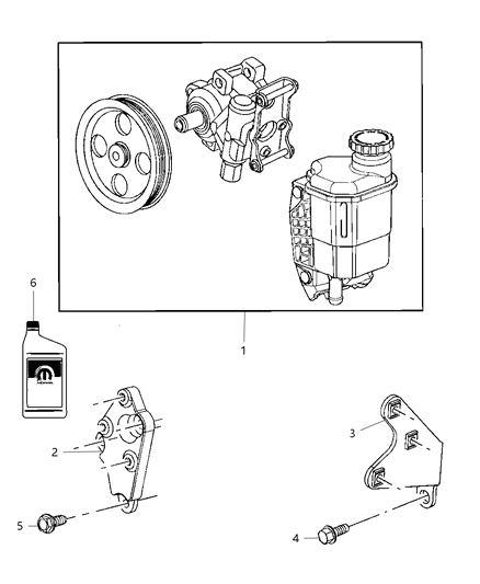 Pump Power Steering Diagram for 68070907AB