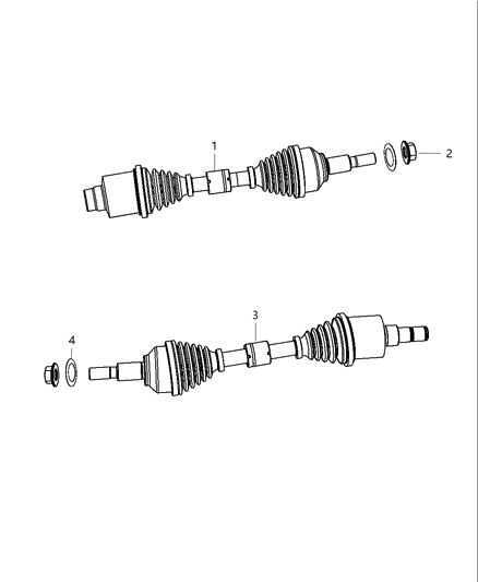2001 Chrysler Town & Country Shaft Front Drive Diagram for 68079565AA