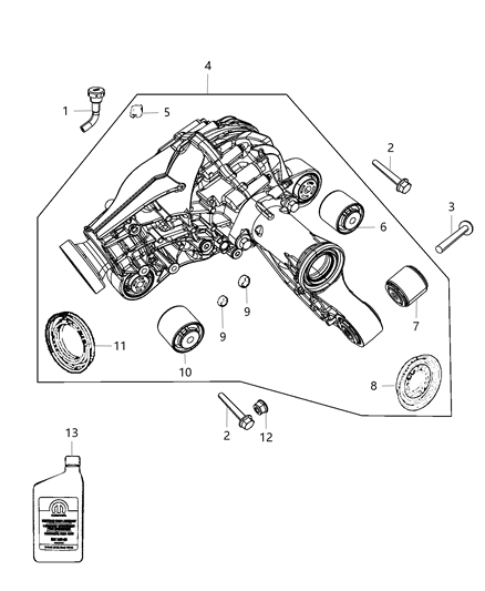 Differential Front Axle Diagram for 68060208AD
