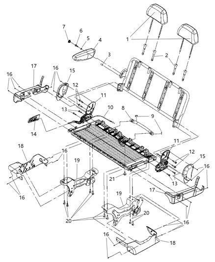 Shield Side Seat Includes Cup Holder Diagram for 1CF681J3AA