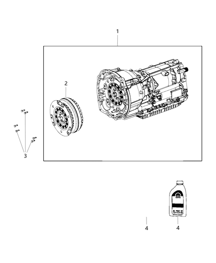 1984 Dodge Ramcharger Transmission With Torque Converter Diagram for 68437973AA