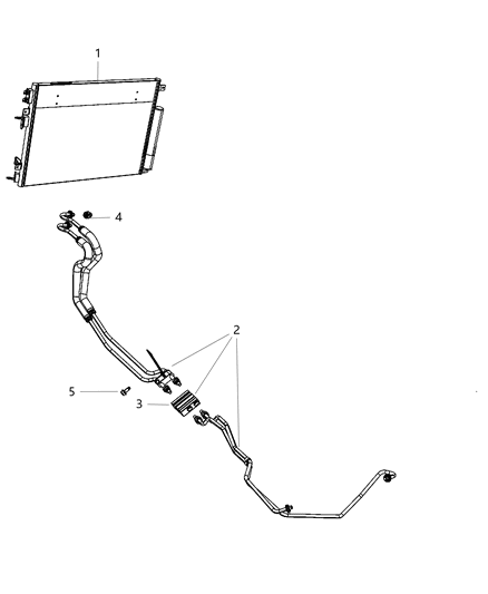 2001 Dodge Ram 2500 Hose And Tube Oil Cooler Pressure And Return Diagram for 55111381AB