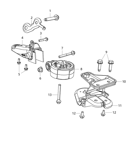2005 Chrysler Town & Country Isolator Engine Mount Diagram for 68139779AC