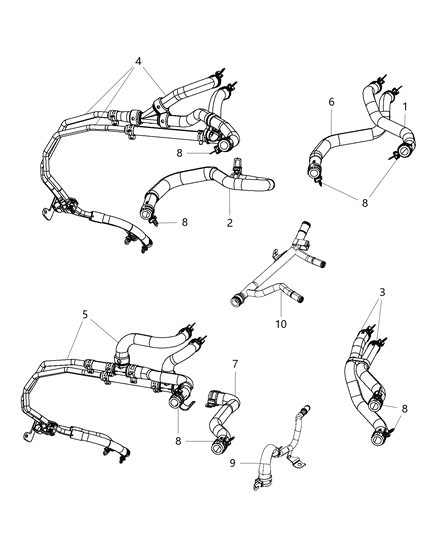 2009 Dodge Journey Hose Heater Supply Diagram for 5058792AA