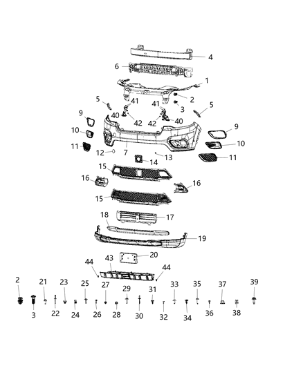 Bracket Fascia Diagram for 68438630AA