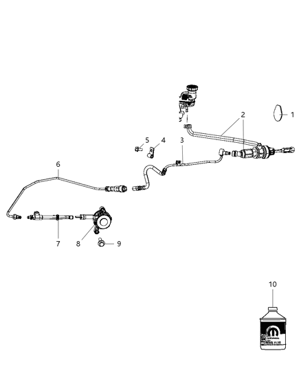 Slave Cylinder Diagram for 68033396AA