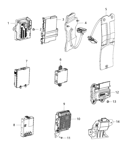 Module Headlamp Leveling Diagram for 68197356AD