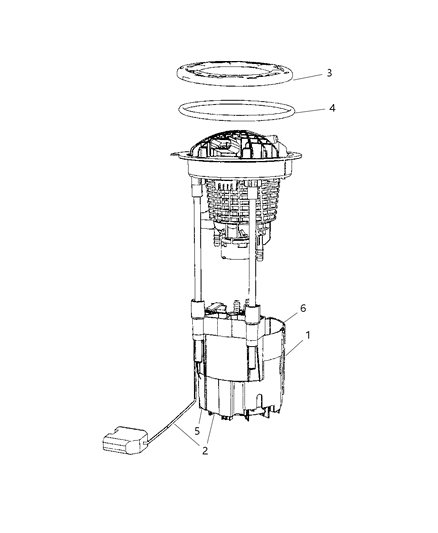Module Package Fuel Pump/Level Unit Diagram for 68004095AA