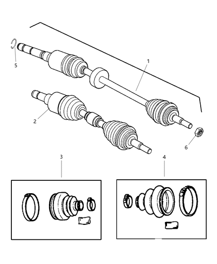 Shaft Axle Half Diagram for 4668936AA